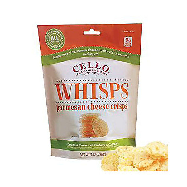 Wholesale Cello Artisan Cheese Makers Whisps Parmesan Cheese Crisps 2.12 oz- Bulk
