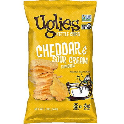 Wholesale Uglies® Kettle Chips Cheddar and Sour Cream 2 oz Bag-24ct Case Bulk