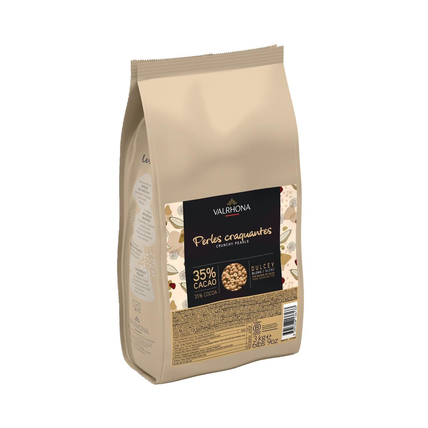 Wholesale Valrhona Crunchy Pearls Les Pearls Chocolate 3 kg-1ct Case Bulk