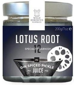Wholesale Wild Hibiscus Lotus Root in Gin Spiced Pickle Juice 7 oz Jar-6ct Case Bulk