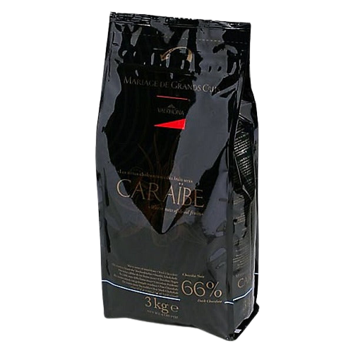 Wholesale Valrhona Mariage de Grand Grus Caraibe Dark Chocolate Feves 6.6 lb Bag-1ct Case Bulk