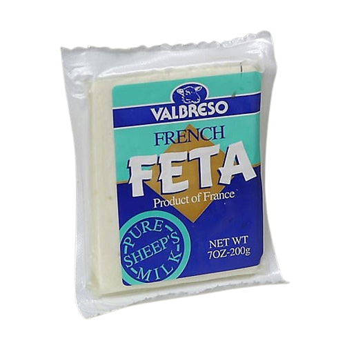 Wholesale Valbreso Feta Cryovac 7 oz Packet-12ct Case Bulk
