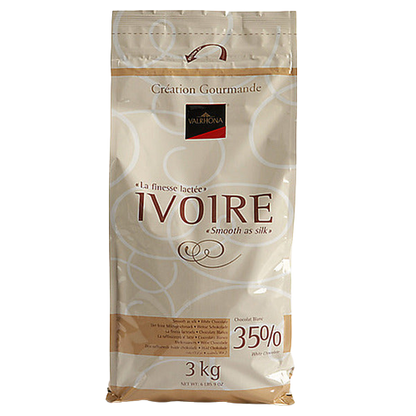 Wholesale Valrhona Ivoire White Chocolate Feves 3 kg- Bulk