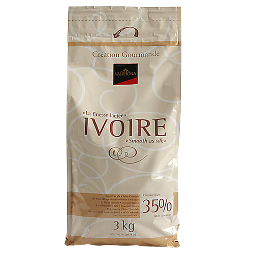 Wholesale Valrhona Ivoire White Chocolate Feves 3 kg-1ct Case Bulk