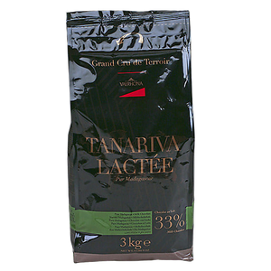 Wholesale Valrhona Tanariva 34% Milk Chocolate Feves 3 kg-1ct Case Bulk