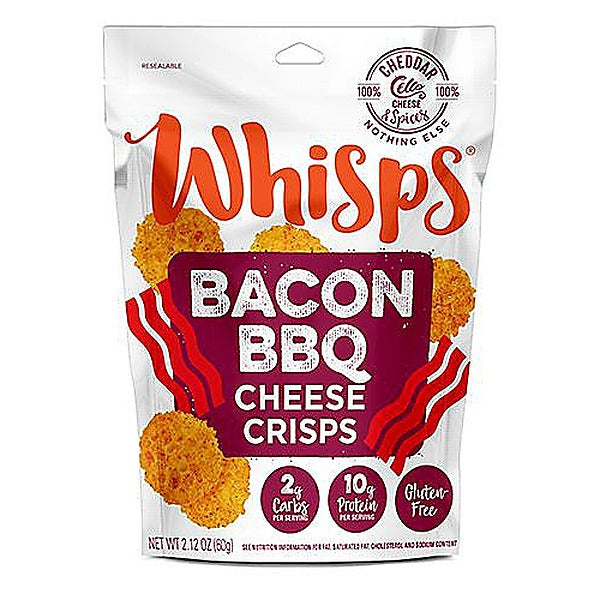 Whisps® Bacon BBQ Cheese Crisps 2.12 oz Pouches