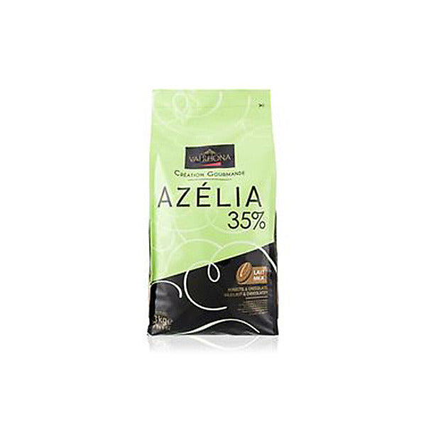 Wholesale Valrhona Azelia 35% Milk Chocolate Feves 6.6 lb-1ct Case Bulk