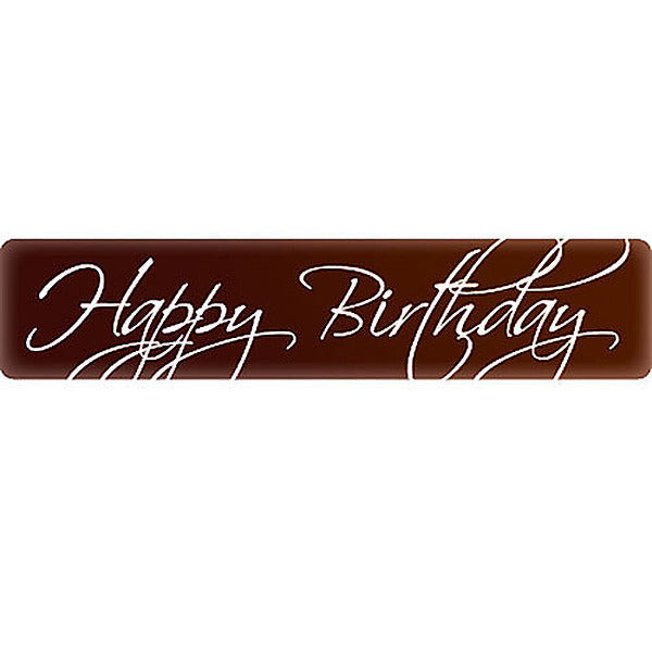 Wholesale Valrhona Happy Birthday Rectangle Decoration 70 ct-1ct Case Bulk