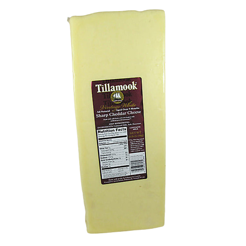 Wholesale Tillamook County Creamery Vintage White Sharp Cheddar 10 lb-1ct Case Bulk