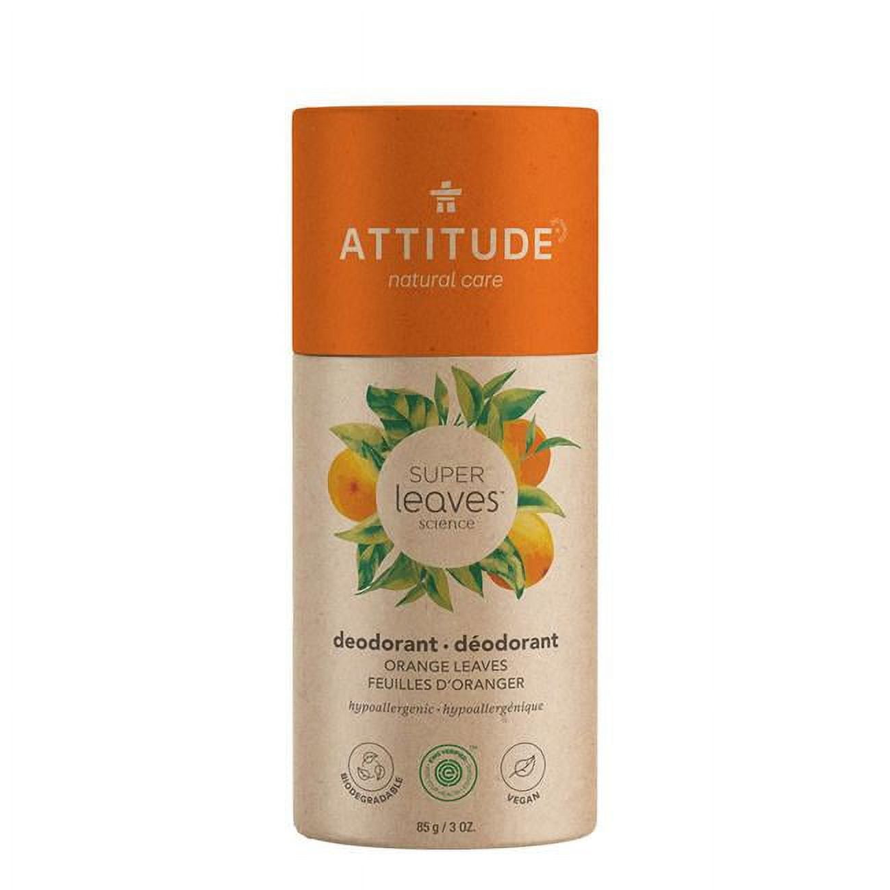ATTITUDE Super Leaves Deodorant Orange Leaves 3 oz Bottle