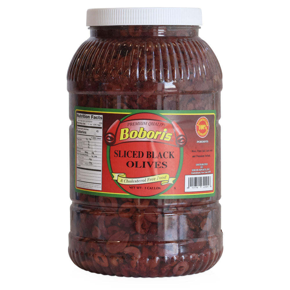 Wholesale Boboris Black Sliced/Chopped Olives | 1 gl-4ct Case Bulk