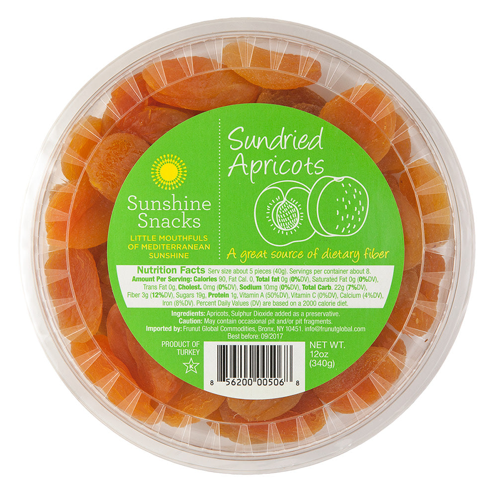 Wholesale Dried Turkish Apricots 12 Oz Tub-24ct Case Bulk