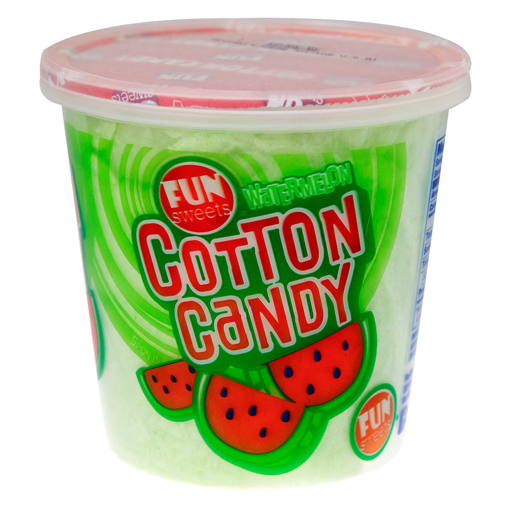 Wholesale Fun Sweets Watermelon Cotton Candy 1.5 Oz Tub-18ct Case Bulk