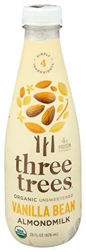 Three Trees Vanilla Bean Unsweetened Almond Milk 28 Oz