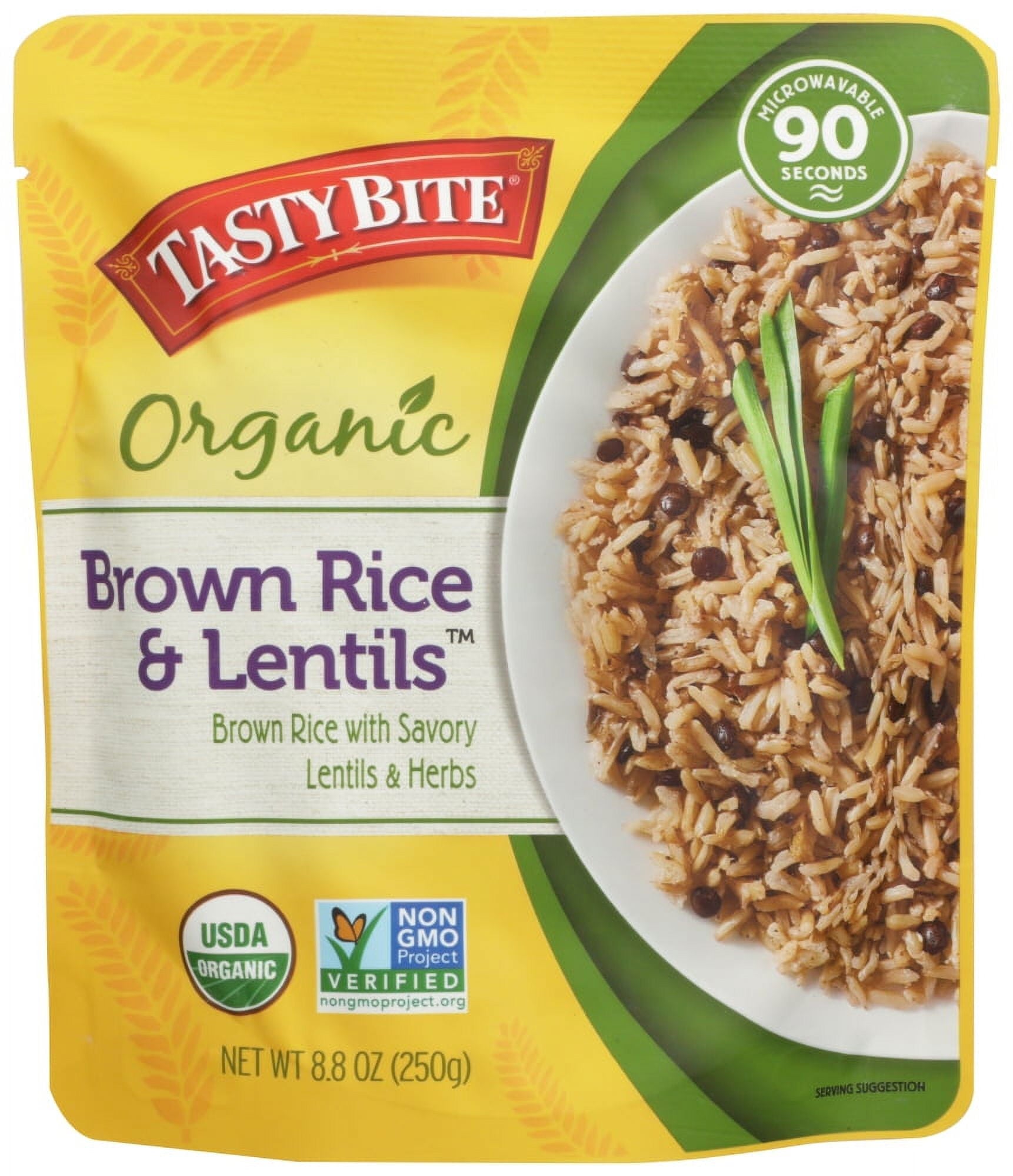 Tasty Bite Organic Brown Rice & Lentils 8.8 Oz