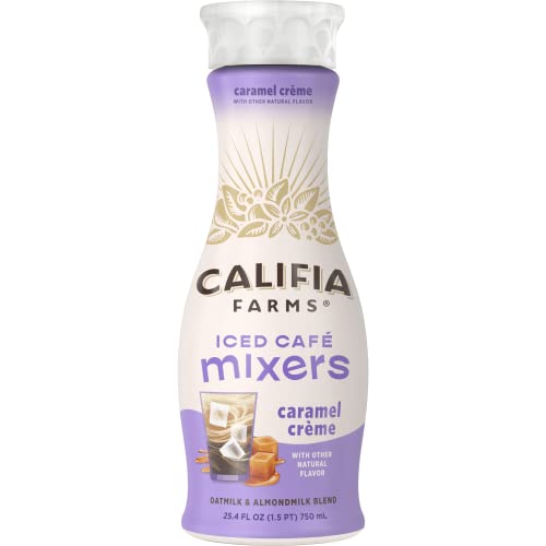 Califia Caramel Crème Oat Almond Milk Iced Café Mixers 25.4 Fl Oz Bottle