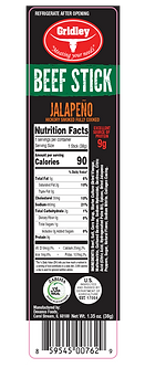 Wholesale Gridley Jalapeño Beef Jerky 12oz Stick- Bulk