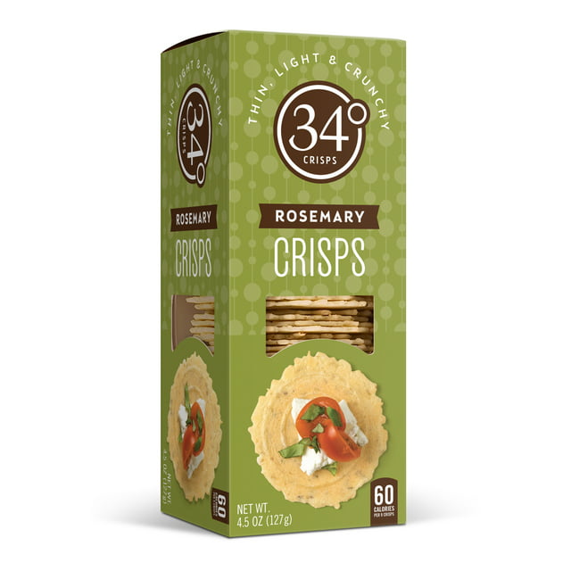 Wholesale 34 Degrees Rosemary Crisps 4.5 Oz Box- Bulk