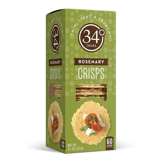 Wholesale 34 Degrees Rosemary Crisps 4.5 Oz Box- Bulk