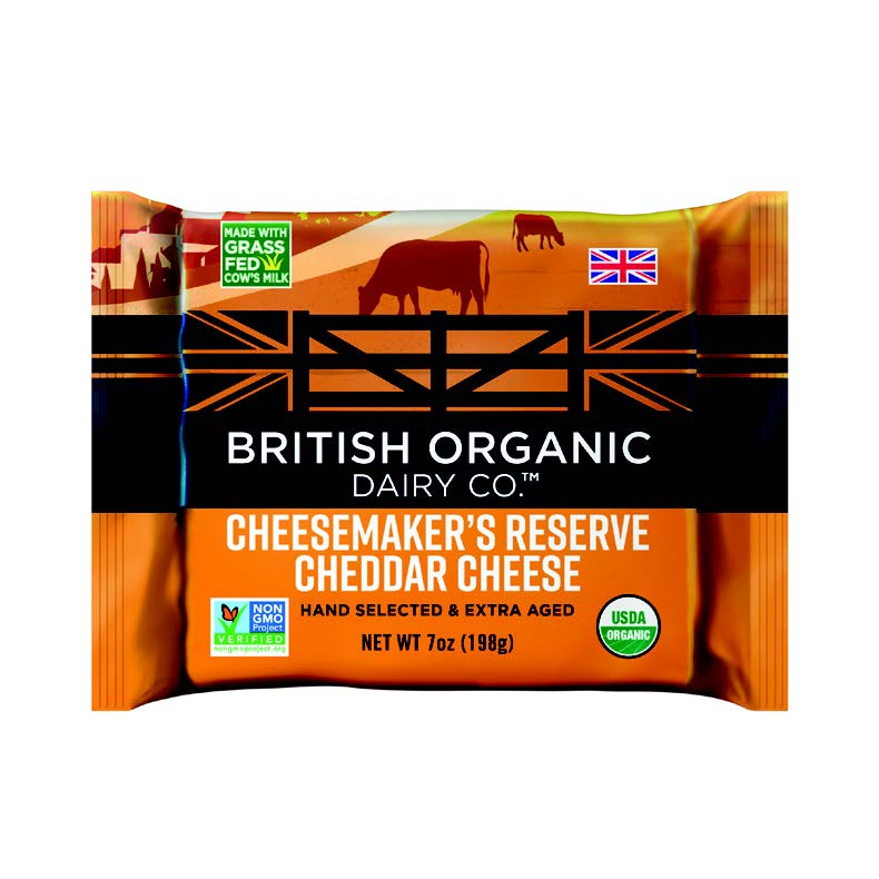 Wholesale British Organic Dairy Cheese maker Reserve Organic Cheddar 7 OZ-12ct Case Bulk