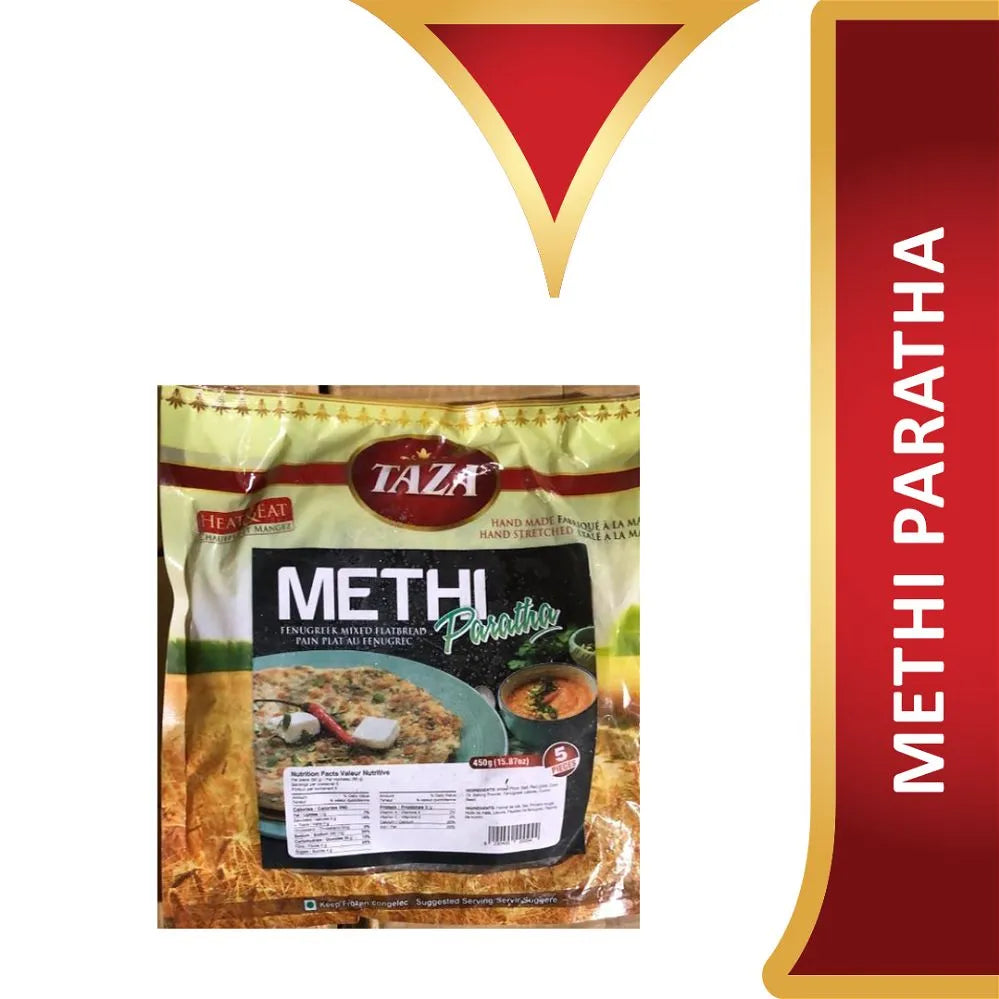 Wholesale Taza Foods Methi Paratha 5pcs- Bulk