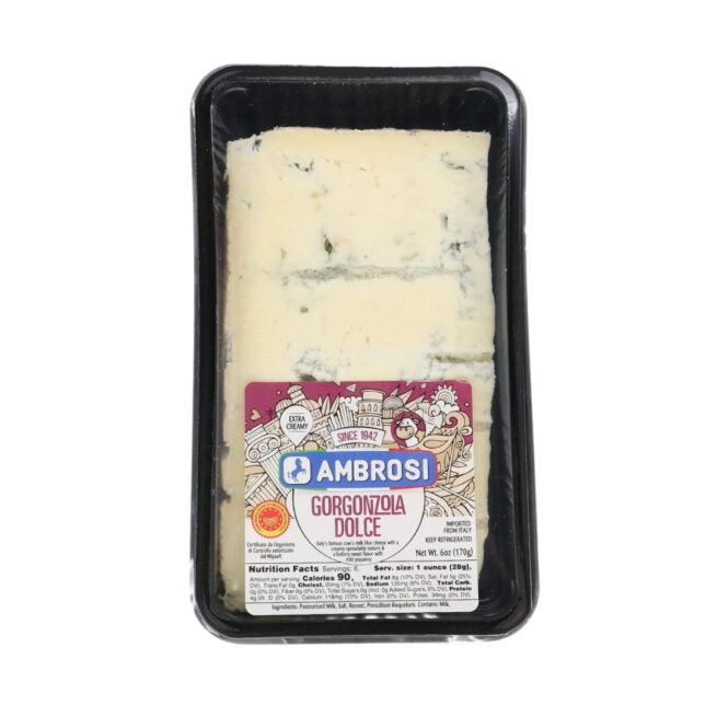 Wholesale Ambrosi Gorgonzola Dolce Wedge Cheese 6 OZ-6ct Case Bulk