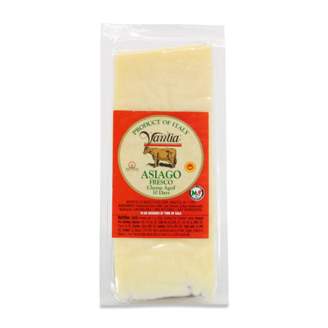 Wholesale Vantia Fresh Asiago PDO – Piece Cheese 7 OZ-8ct Case Bulk