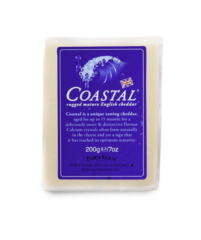 Wholesale Ford Farm Coastal Cheddar – Piece Cheese 200 Gram-12ct Case Bulk