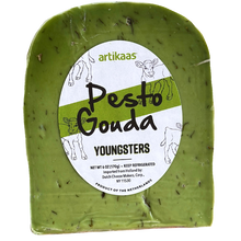 Wholesale Artikaas Pesto Gouda Piece Cheese 6 oz- Bulk