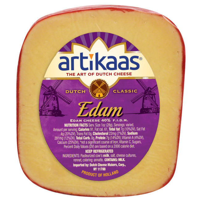 Wholesale Artikaas Edam Pre-Cut Cheese 6 oz- Bulk