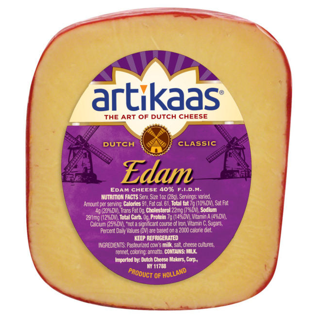 Wholesale Artikaas Edam Pre-Cut Cheese 6 OZ-12ct Case Bulk