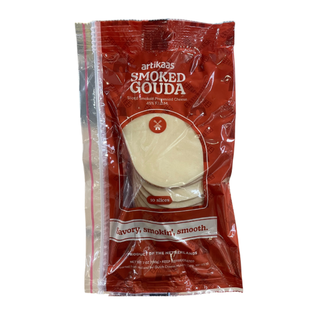 Wholesale Artikaas Presliced Smoked Gouda Cheese 7 OZ-12ct Case Bulk