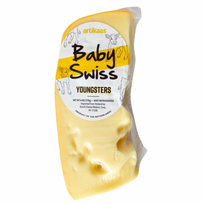 Wholesale Artikaas Baby Swiss Pre-Cut Cheese 6 OZ-12ct Case Bulk