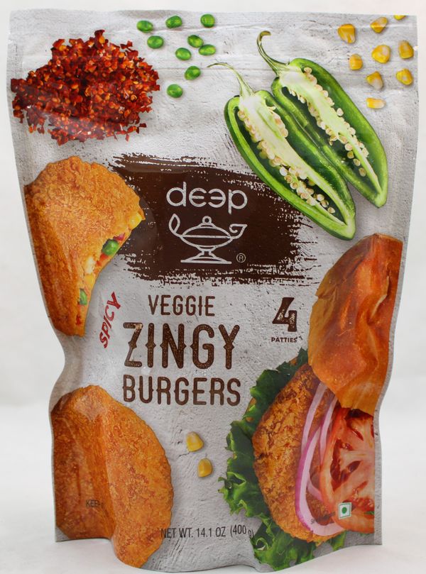 Wholesale Deep Spicy Veggie Zingy Burgers 14.1 Oz (4pc)-18 Ct Case Bulk