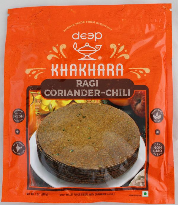 Wholesale Deep Ragi Coriander Chili Khakhara 7 OZ-32 Ct Case Bulk