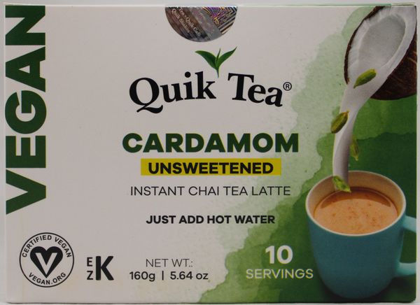 Wholesale Quik Tea Vegan Unsweetened Cardamom Chai 5.64 Oz-10 Ct Case Bulk