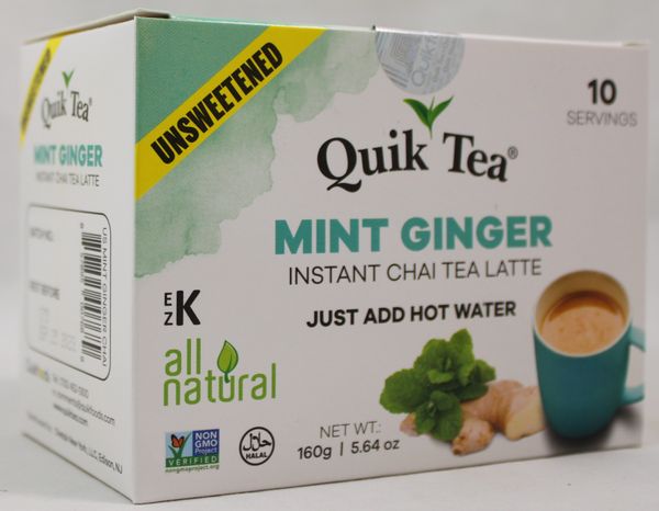Wholesale Quik Tea Unsweetened Mint-Ginger Chai 5.64 Oz- Bulk