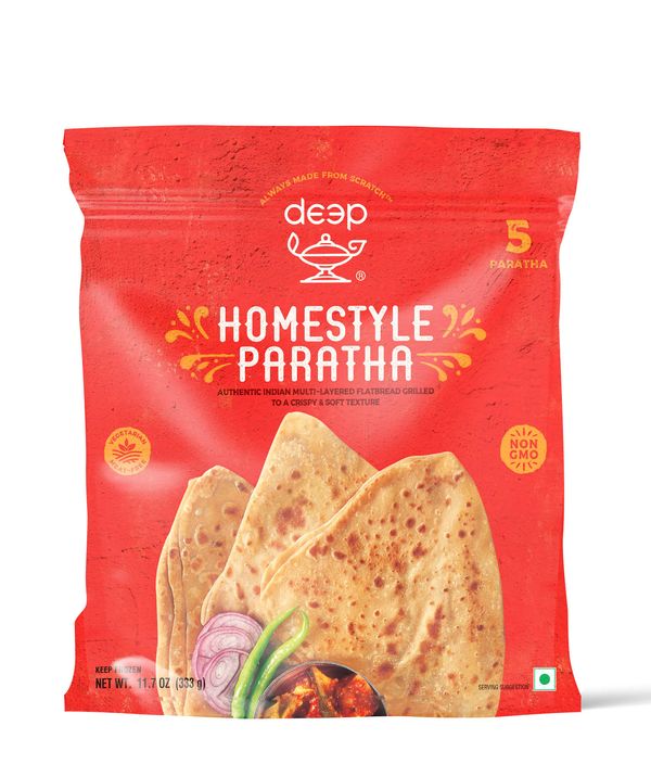 Wholesale Deep Homestyle Paratha 5pcs -11.75 oz- Bulk