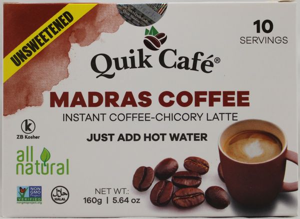 Wholesale Quik Tea Unsweetened Madras Coffee 5.64 oz- Bulk