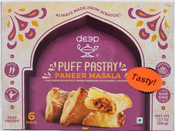 Wholesale Deep Paneer Masala Puff (6 pcs) 12.7 Oz-12 Ct Case Bulk