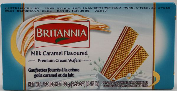 Wholesale Britannia Wafer Milk Caramel 2.8 oz-24 Ct Case Bulk