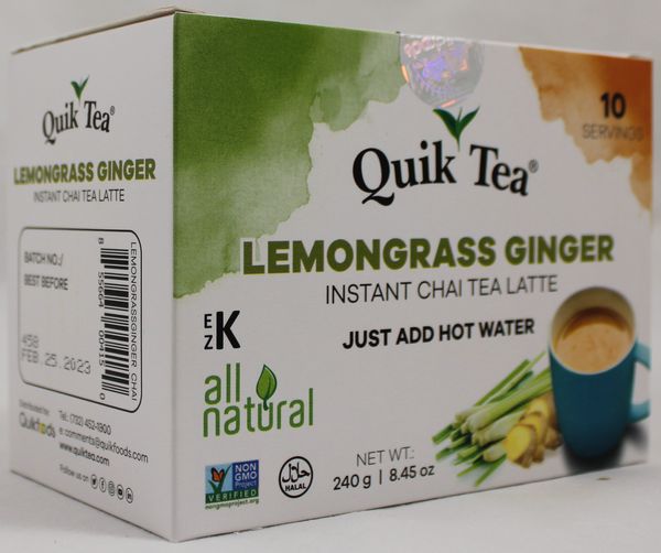 Wholesale Quik Tea Lemongrass Ginger Chai 8.5 oz- Bulk