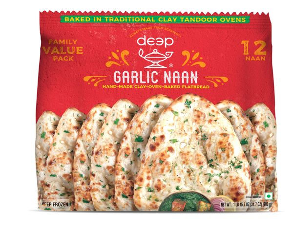 Wholesale Deep Family Pack Garlic Naan 31.7oz (12Pc)- Bulk