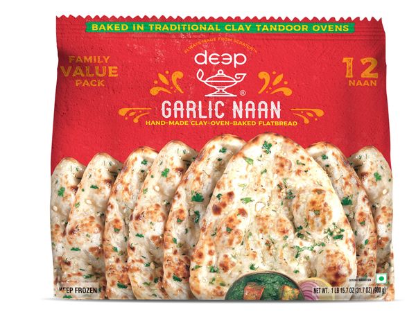 Deep Family Pack Garlic Naan 31.7oz (12Pc)