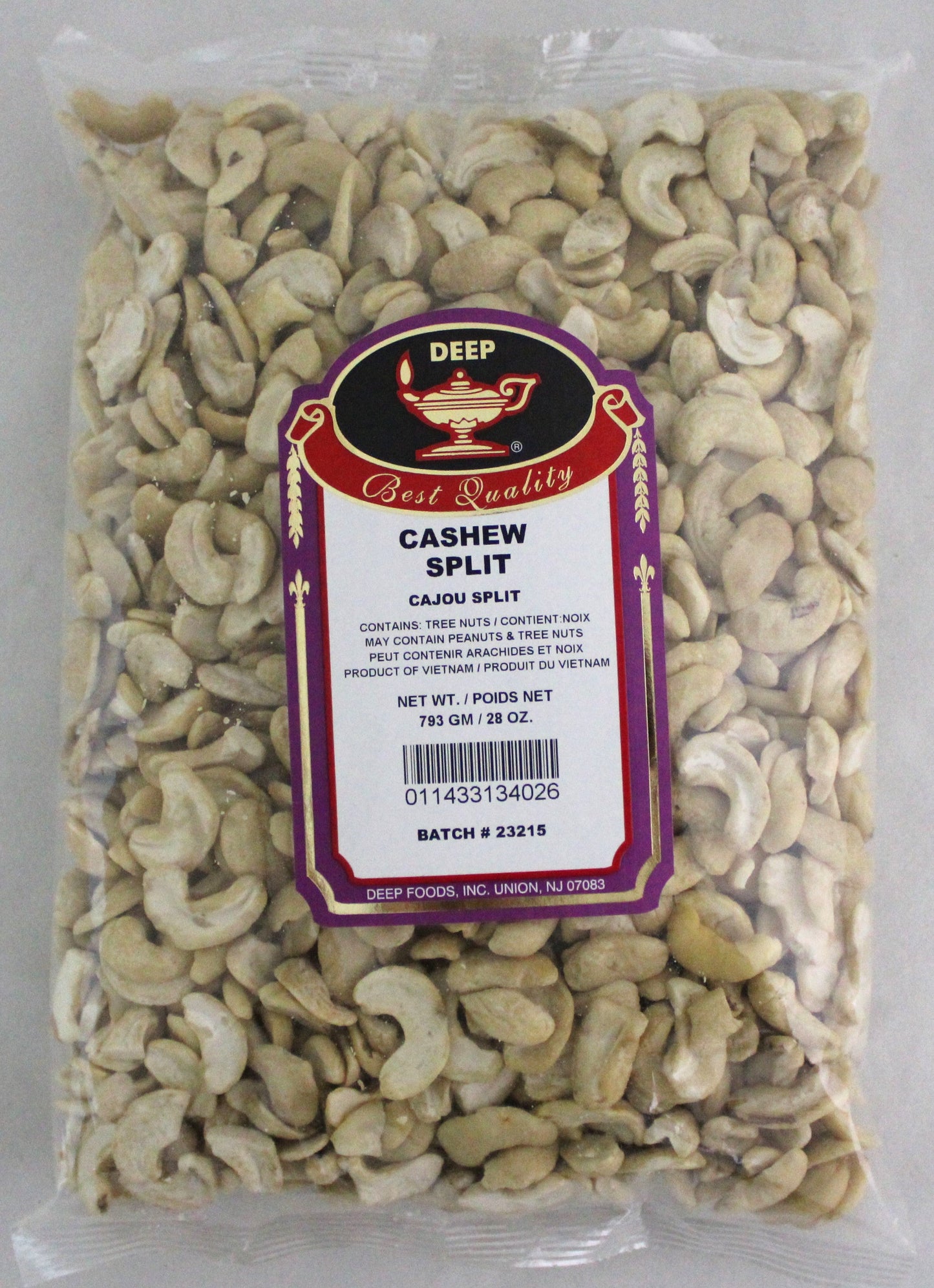 Wholesale Deep Cashew Split 28oz- Bulk