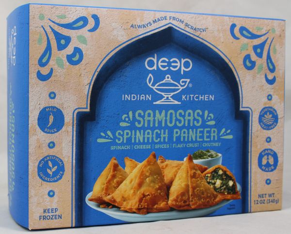 Wholesale Deep Spinach Paneer Samosa 12 Oz-6 Ct Case Bulk