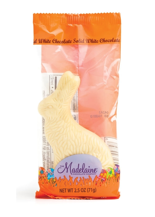 Madelaine Chocolate 2 1/2 Oz. White Chocolate Rabbit Cello Bag