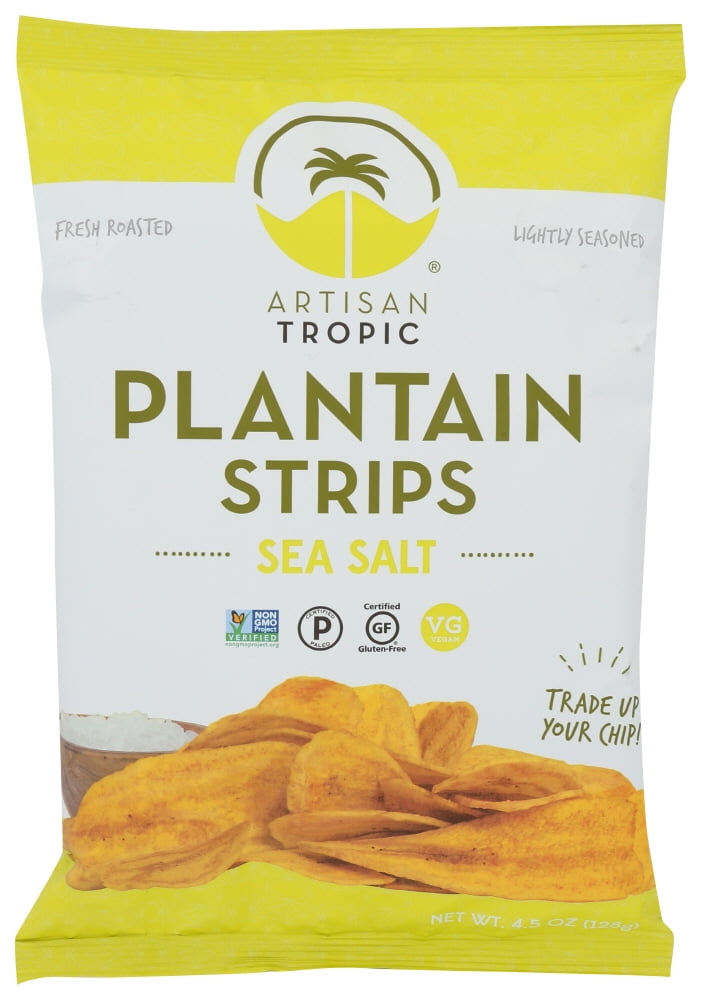 Artisan Tropic Plantain Strips With Sea Salt, 4.5 oz Bag