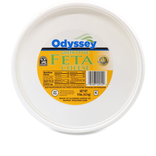 Wholesale Odyssey Feta Cheese 8 LB Tubs-2ct Case Bulk