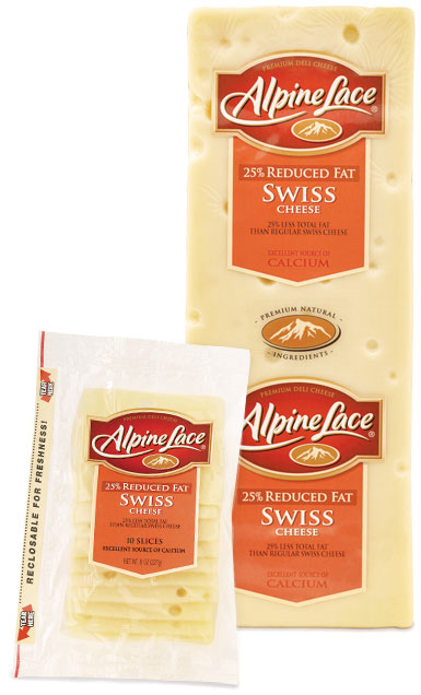 Wholesale Alpine Lac Reduced Fat Swiss Loaf Cheese 14 LB-1ct Case Bulk